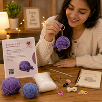 DIY Crochet Kit (Baby Whale) - Purple