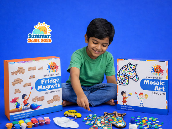 Mosaic Art Kit (Unicorn) + Fridge Magnets Kit (Automobiles)