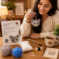 DIY CROCHET KIT (TEDDY) - GREY