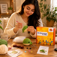 All in One Beginner Friendly DIY Crochet Kit - Green Baby Whale