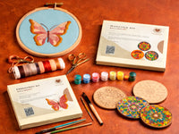 Embroidery Kit (Small) + Mandala Coasters Kit Combo