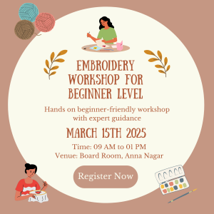 Embroidery workshop for Beginner Level